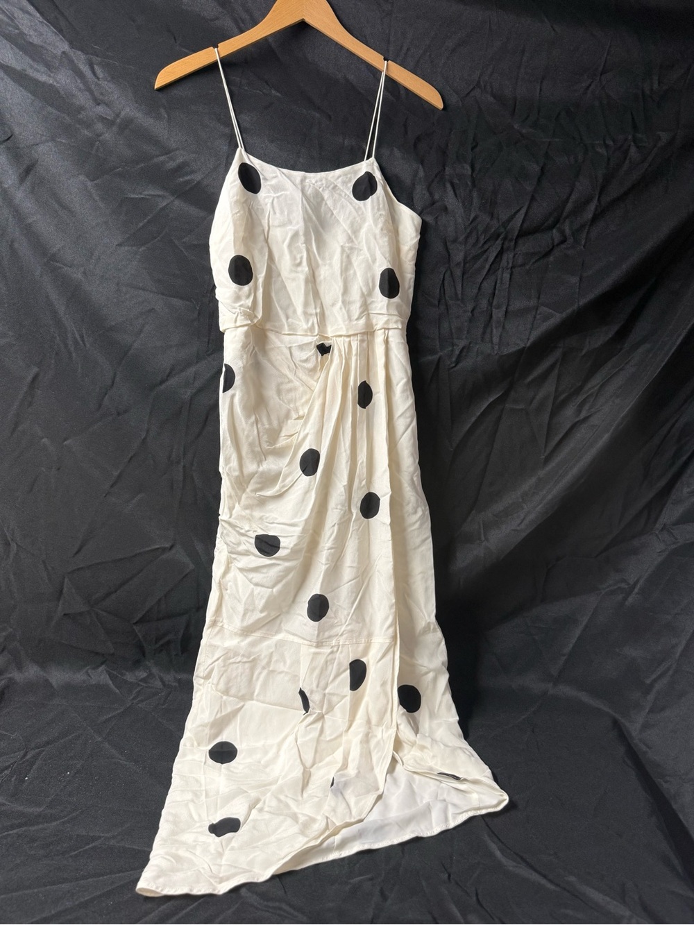 10 Crosby Derek Lam White Maxi Dress with Black Polka Dots size 2